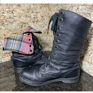 Doc Martens Triumph Combat Boots Plaid Lining